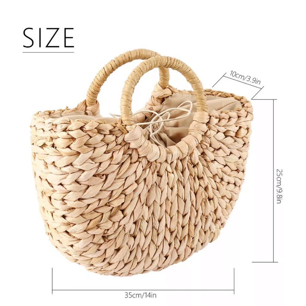 Straw Retro Knitted Handbag • Rattan Straw - Picture 7 of 7
